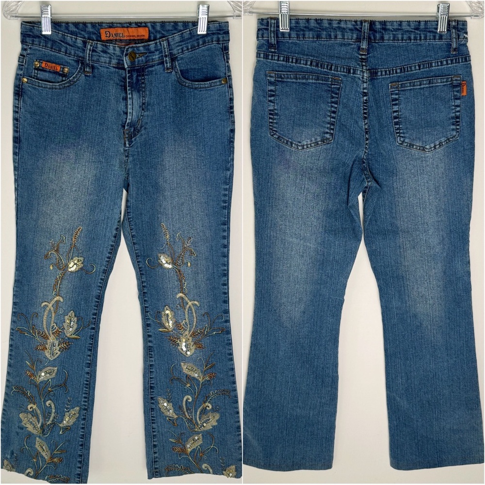 Vintage Daniel Original Design Y2K Embellished jeans low rise size 8
